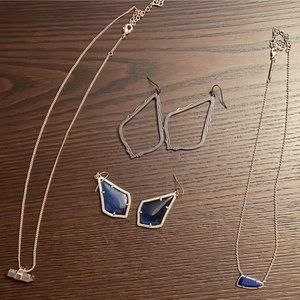 4 Kendra Scott Pieces (2 Necklaces + 2 Earrings Sets)